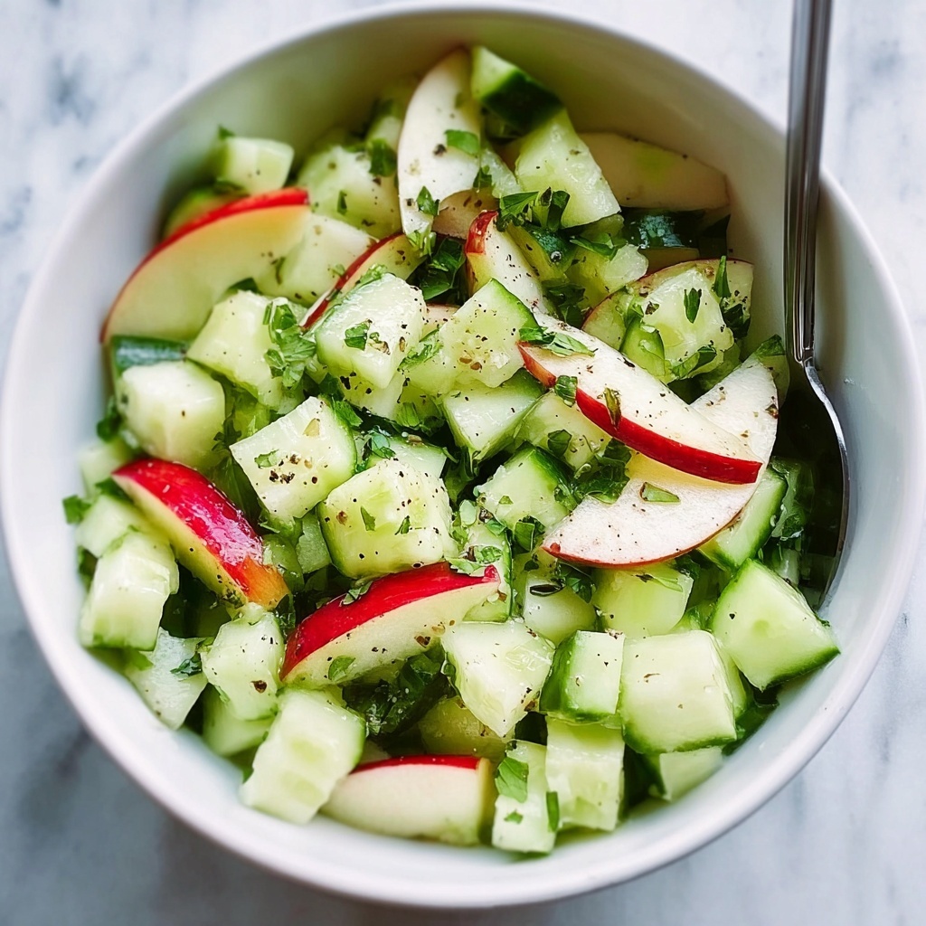 Crisp Cucumber Apple Salad with Tangy Dressing Recipe - Recipe Image