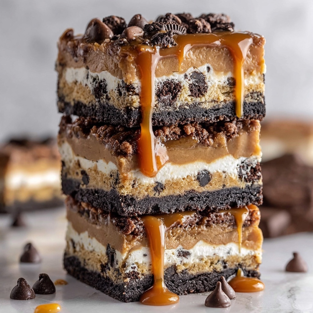 Chocolate Chip Cookie Oreo Cheesecake Bars Recipe - Recipe Image