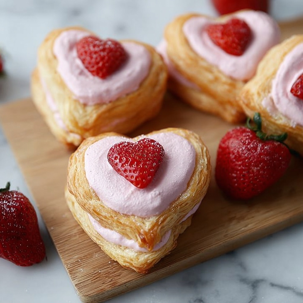 Cheese and Strawberry Heart Pastries Recipe - Recipe Image