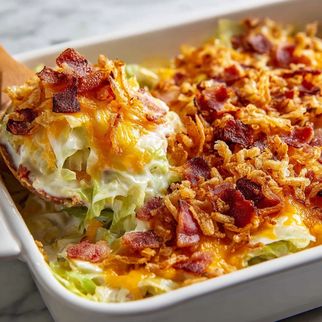 Creamy Cabbage Casserole with Bacon Recipe - Recipe Image