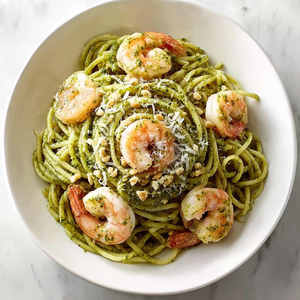Easy & Creamy Pistachio Pesto Pasta with Shrimp Recipe - Recipe Image