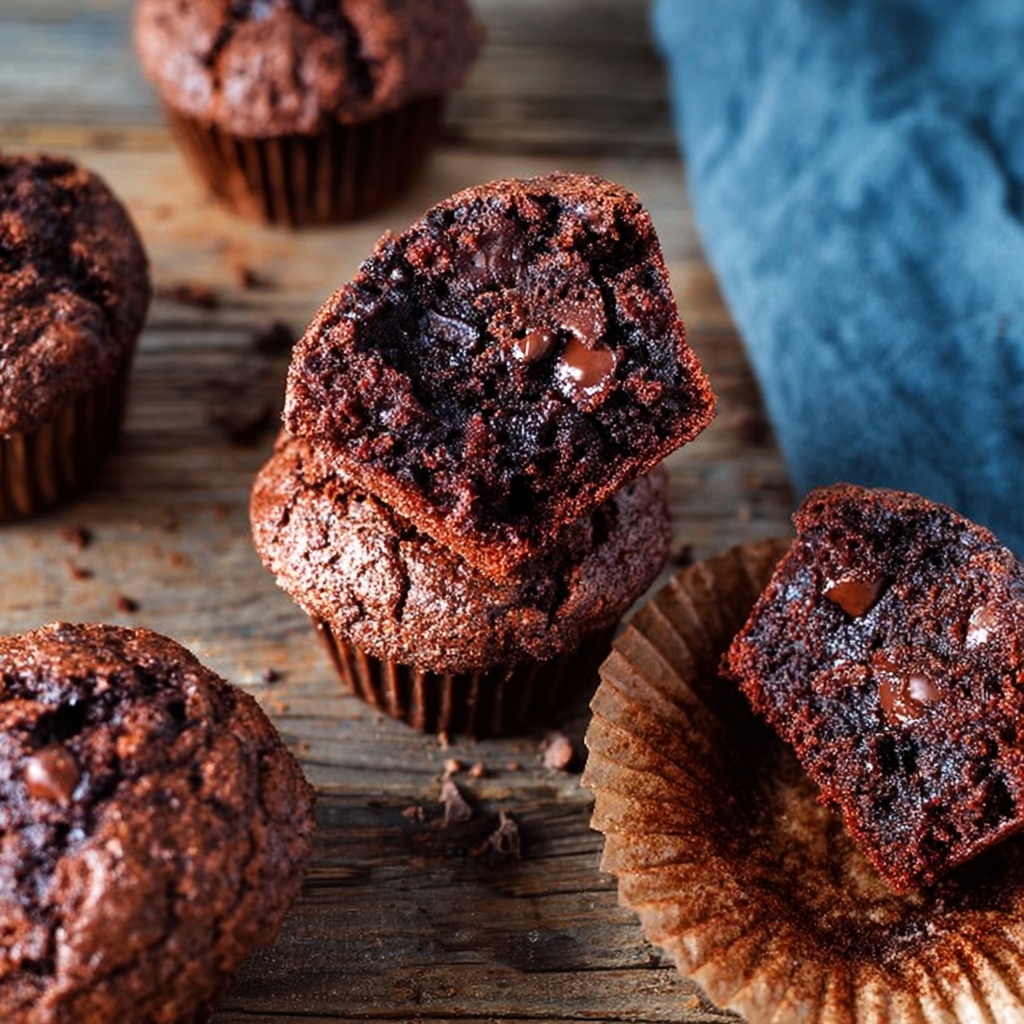 Chocolate Chocolate Chip Muffins Recipe - Recipe Image