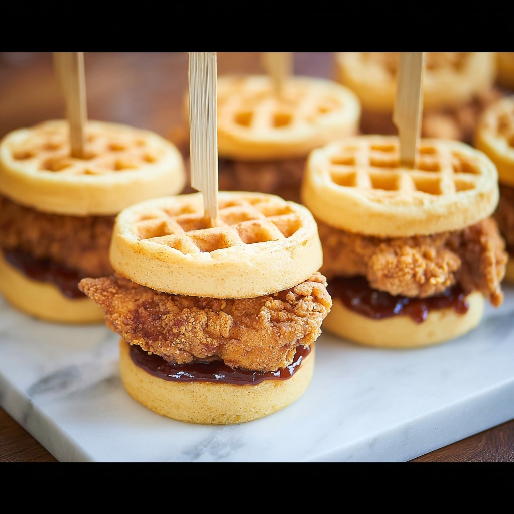 Chicken and Waffle Sliders Recipe - Recipe Image