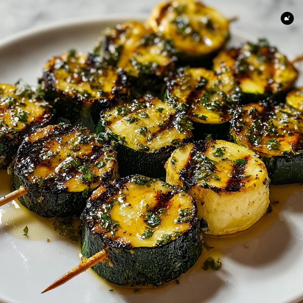 Garlic Butter Zucchini Skewers Recipe - Recipe Image