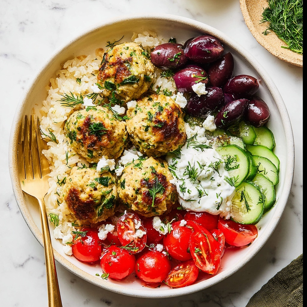 Spinach Feta Turkey Meatballs with Yogurt Sauce Recipe - Recipe Image
