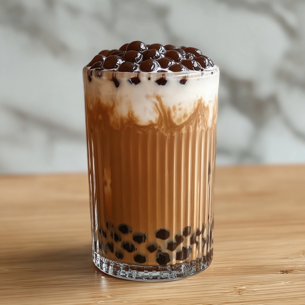 Cozy Red Bean & Black Sesame Milk Tea for Refreshing Sips Recipe - Recipe Image
